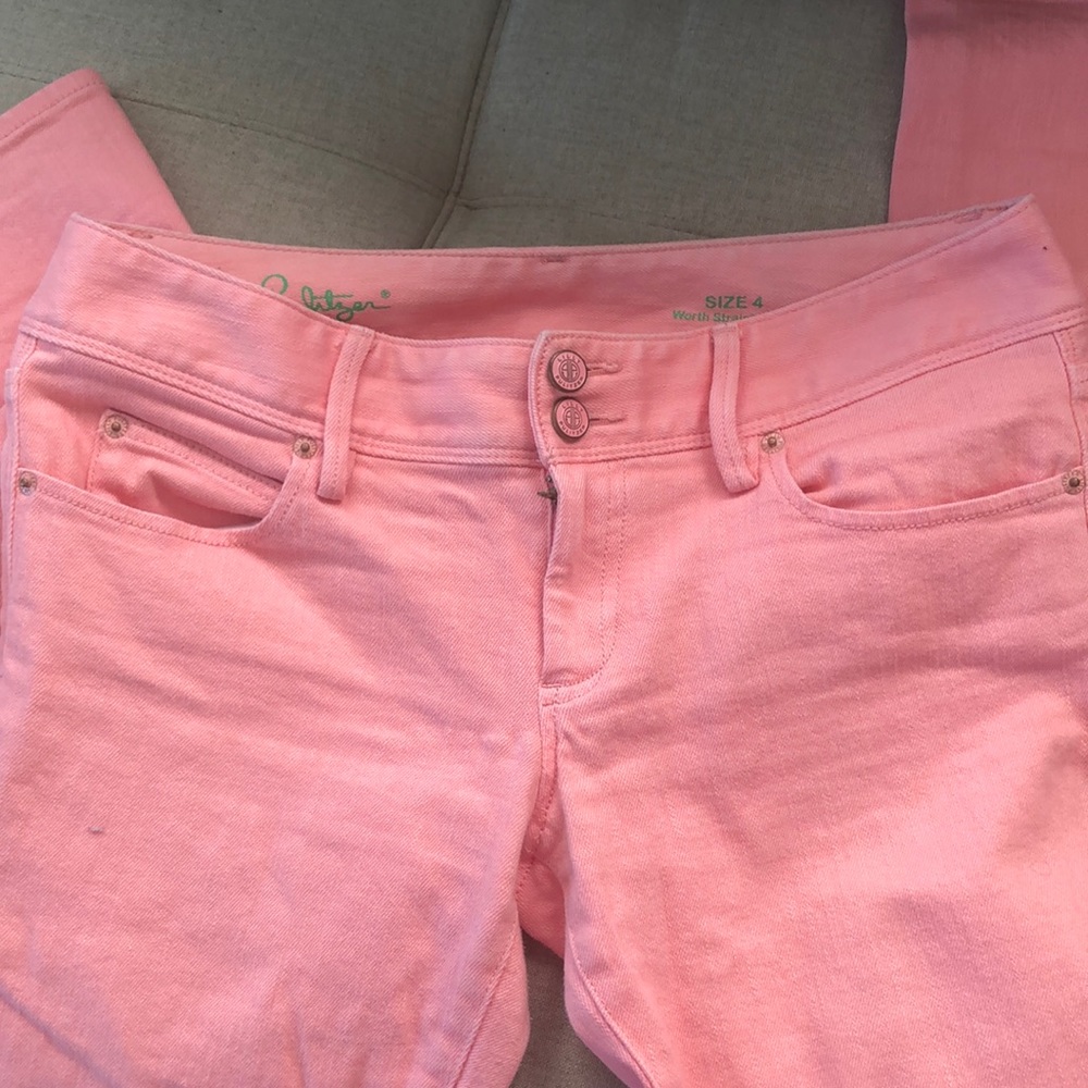Lilly Pulitzer Sz 4 pink denim jeans